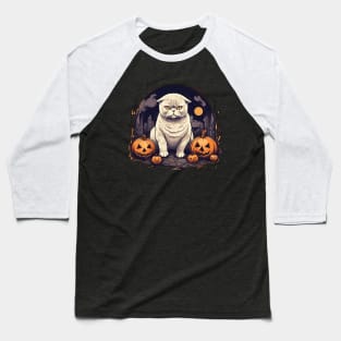 Scottish Fold Cat Halloween, Cat Lover Baseball T-Shirt